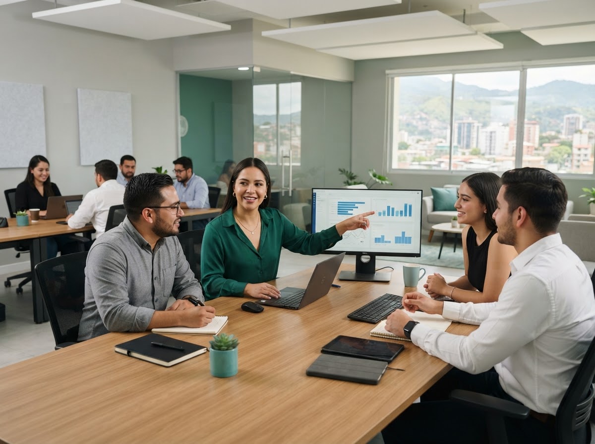 Opulentra Avanza: equipo analizando modelos de datos para decisiones financieras